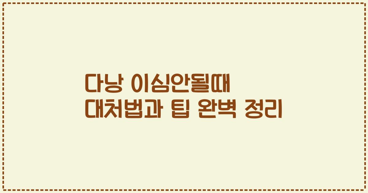 다낭 이심안될때 대처법과 팁 완벽 정리